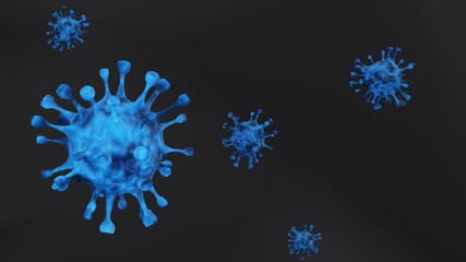 Background of 3D illustrate, Colorful Coronavirus COVID-19