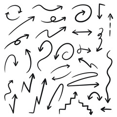 set of hand drawn arrows doodle