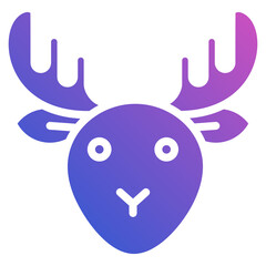 Deer Head flat gradient icon
