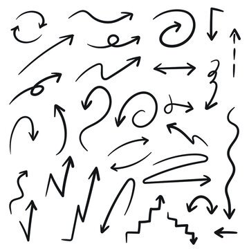 set of hand drawn arrows doodle