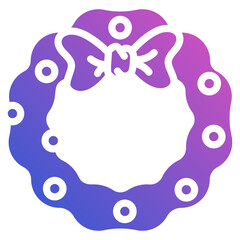Wreaths Christmas flat gradient icon