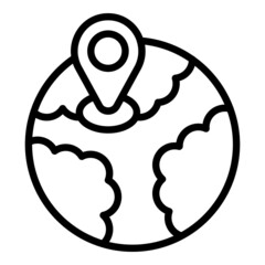 Global store point icon outline vector. Shop map