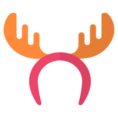 Reindeer antler Headband flat icon