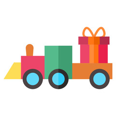 Obraz premium Train toy flat icon