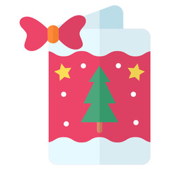 Greeting Card Christmas flat icon