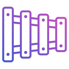 Xylophone line gradient icon