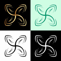 Logo Leaf or Butterfly Simple Line Concept Design