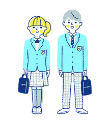 Fototapeta premium 高校生の男女