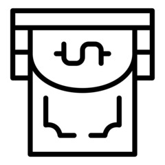 Atm cash icon outline vector. Money send