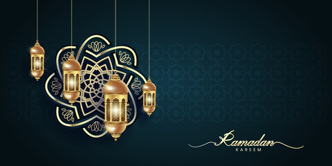 ramadan kareem banner background design illustration, vector art and illustration. can use for, landing page, template, ui, web, mobile app, poster, banner, flyer, background