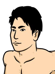 Fototapeta premium cute man cartoon on white background