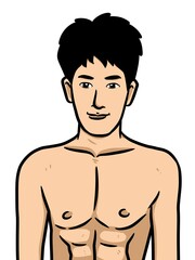 Fototapeta premium cute man cartoon on white background