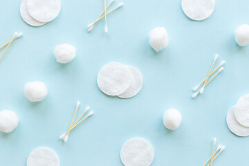 Cotton pads with buds and balls for cleansing skin and care