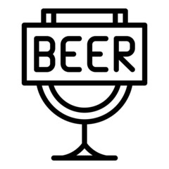 Beer logo icon outline vector. Brewery alcohol