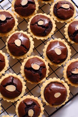 isolated of pie brownies against white background 