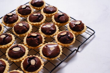 isolated of pie brownies against white background 