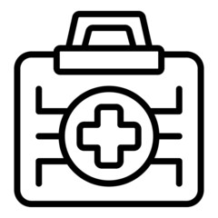 First aid kit icon outline vector. Doctor care