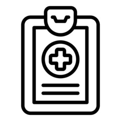 Obraz premium Medical clipboard icon outline vector. Help service