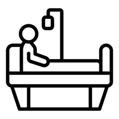 Hospital medical bed icon outline vector. Help service