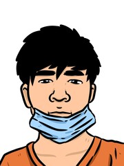 cute man cartoon on white background