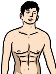 Fototapeta premium cute man cartoon on white background