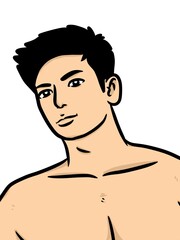 Fototapeta premium cute man cartoon on white background