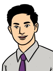 cute man cartoon on white background