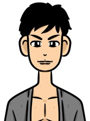 cute man cartoon on white background