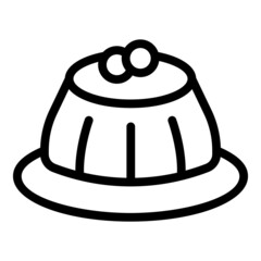 Jelly cake icon outline vector. Gelatin bean
