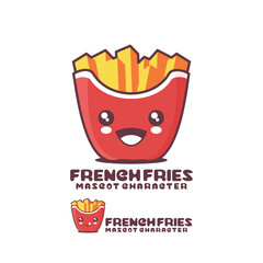 vector french fries cartoon mascot, suitable for, logos, prints, stickers