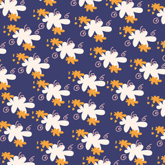 Illustration vector of abstract shapes flower seamless pattern for background premium vector
for kids and baby. Print on cloth, fabric, linen, textile and wallpaper background