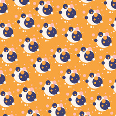 Illustration vector of abstract shapes dots seamless pattern for background premium vector
for kids and baby. Print on cloth, fabric, linen, textile and wallpaper background