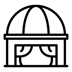 Exotic bungalow icon outline vector. Sea villa