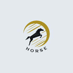 Jumping horse logo design vector