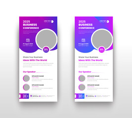 Modern Creative Business Conference Dl Flyer or Corporate Business Webinar Rack Card Flyer Or Conference Roll-up Banner Template Desing
