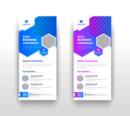 Modern Creative Business Conference Dl Flyer or Corporate Business Webinar Rack Card Flyer Or Conference Roll-up Banner Template Desing