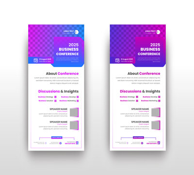 Modern Creative Business Conference Dl Flyer Or Corporate Business Webinar Rack Card Flyer Or Conference Roll-up Banner Template Desing