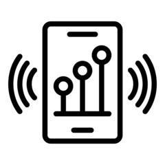 Business smartphone icon outline vector. Solution creative