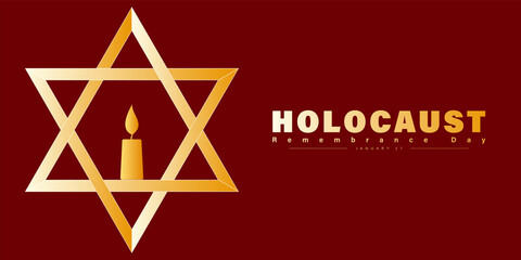 International Holocaust Remembrance Day poster, January 27. World War II Remembrance Day. Concentration Camps. yom hashoah