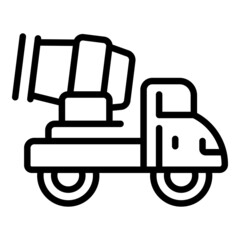 Mortar truck icon outline vector. Brick wall