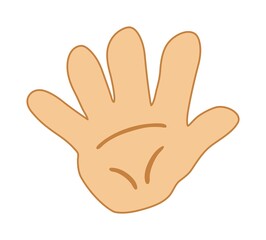 Five fingers counting icon for education. Hands with fingers.
