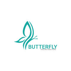 butterfly logo vector line outline monoline icon illustration.