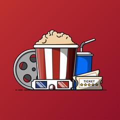 Cinema movie time element illustration