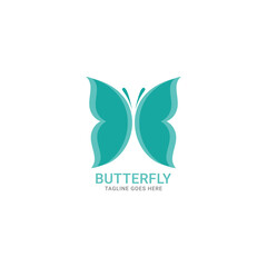 butterfly logo vector line outline monoline icon illustration.