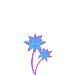 purple lotus flower glowing neon double lotus white background