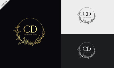 Naklejka premium CD DC Signature initial logo template vector