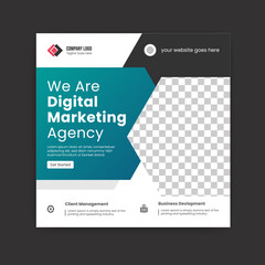 We are digital marketing agency social media marketing post template design and creactive banner ads template