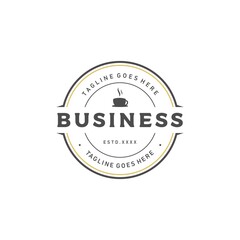 Coffee shop logo design vector illustration