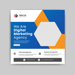 We are digital marketing agency social media post template design and creactive banner ads template design vector