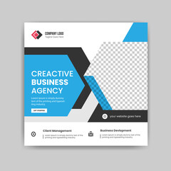 Creactive business agency social media marketing post template design and creactive banner ads template design vector